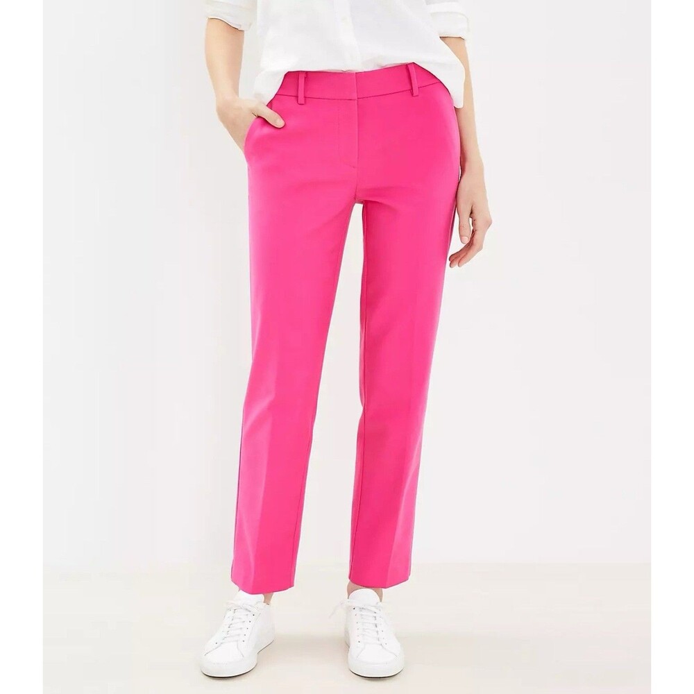 NWT Ann Taylor LOFT Hot Pink The Riviera Slim Pants Women’s Size 2P $89.95 NEW